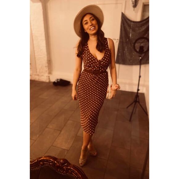 Rouje Naomi Dress in Pois Marron Yellowstone Beth Dress FR38 - Picture 6 of 8